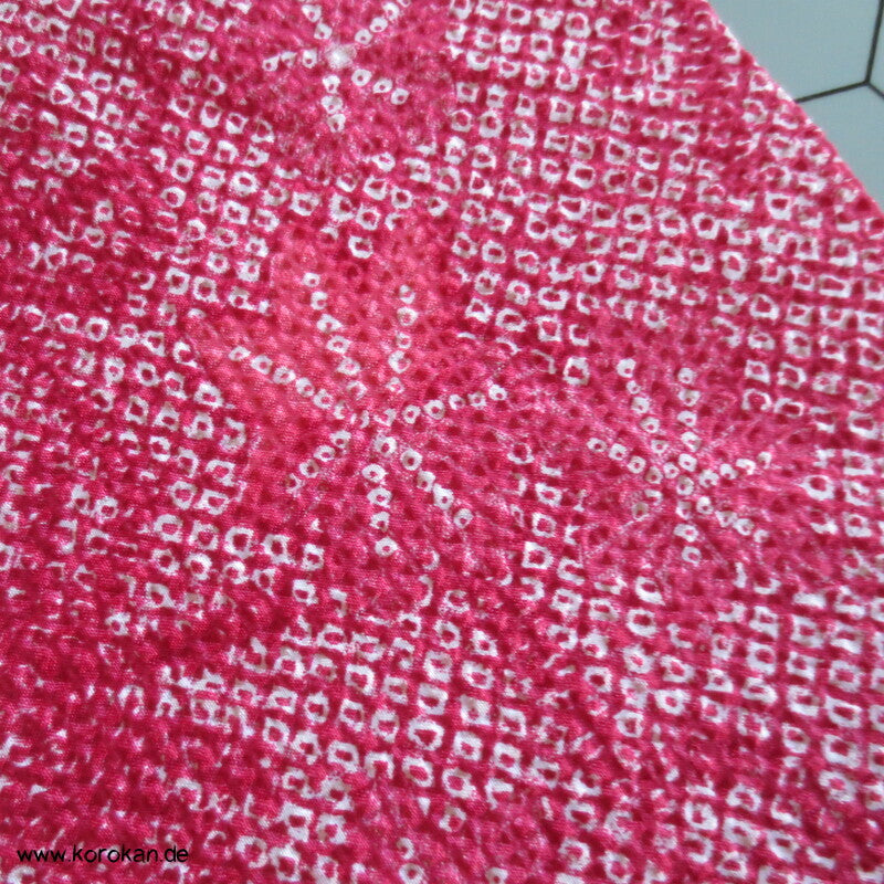 Fake Full Shibori Haori Ahornblätter in rotrosa