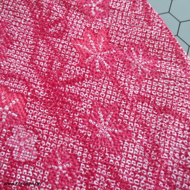 Fake Full Shibori Haori Ahornblätter in rotrosa