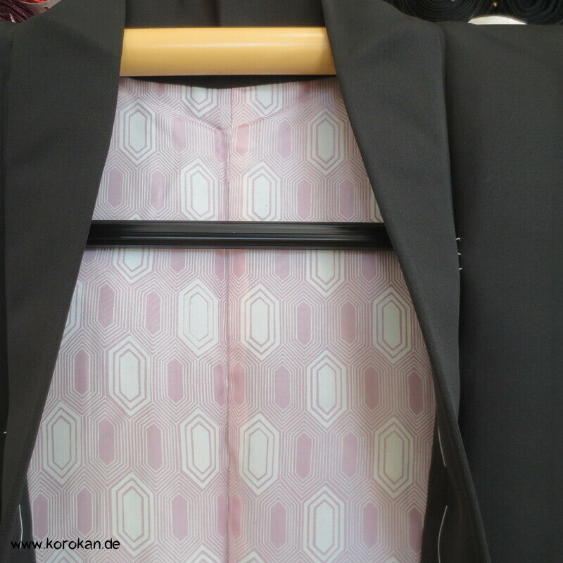 abstrakte Blumen mit Grünzeug Seidencrepe Haori Jacke, mit Himo