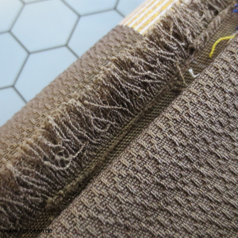 Streifen Fukuro Obi , oliv mit blau gold