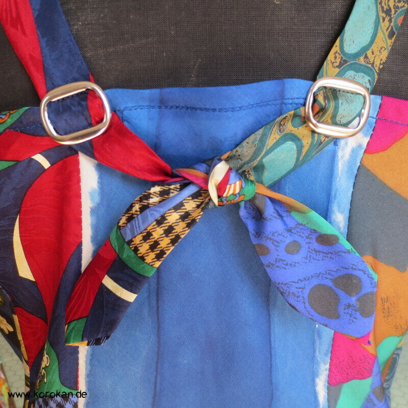 Upcycling Seiden Krawatten Top  bunt