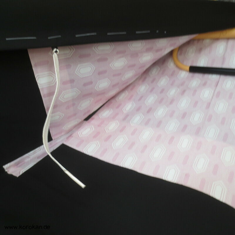 abstrakte Blumen mit Grünzeug Seidencrepe Haori Jacke, mit Himo