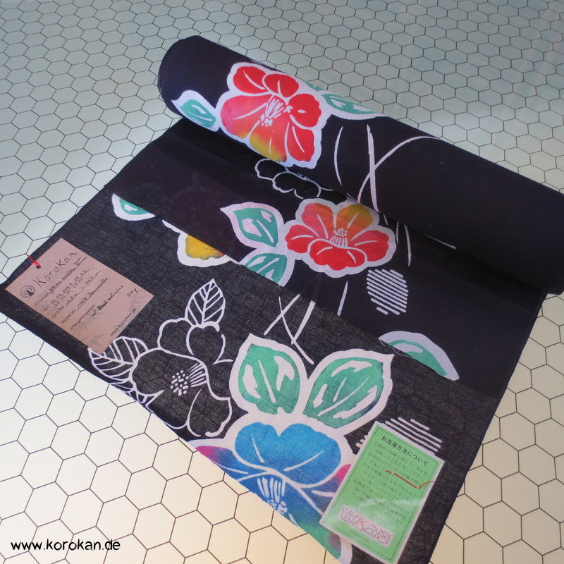 bunte Blüten Yukata Kimono Baumwolle