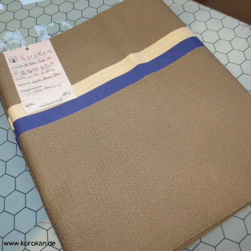 Streifen Fukuro Obi , oliv mit blau gold