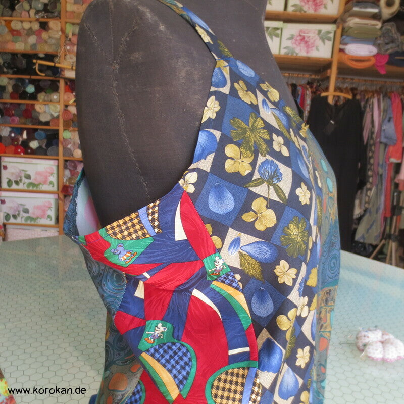 Upcycling Seiden Krawatten Top  bunt
