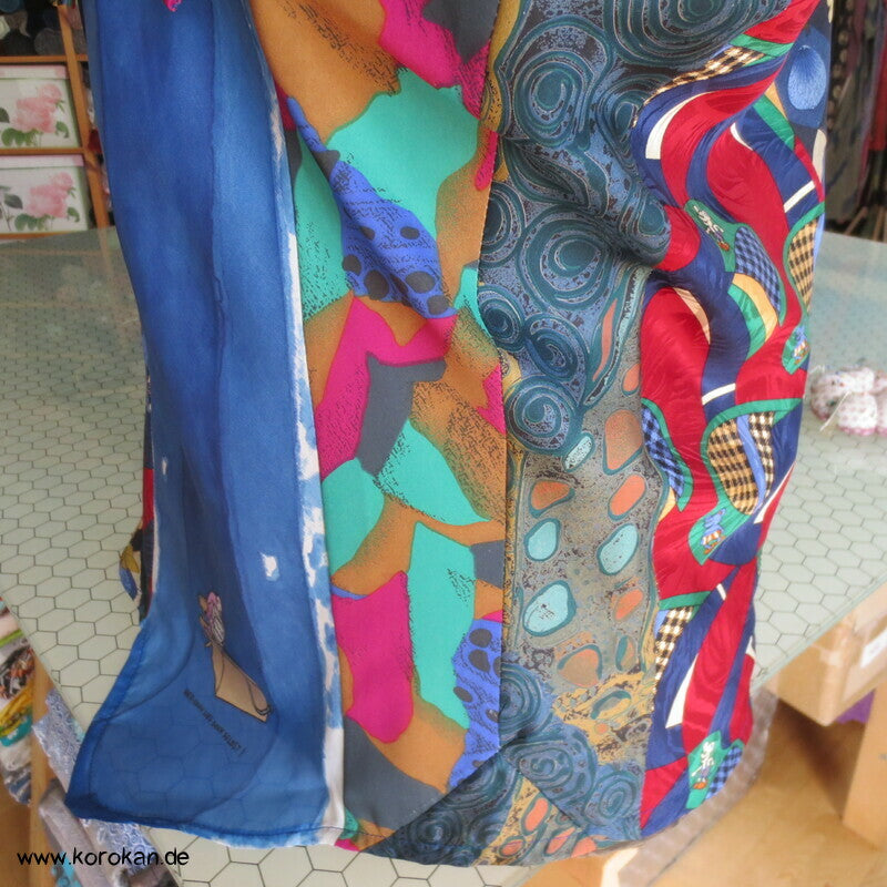 Upcycling Seiden Krawatten Top  bunt
