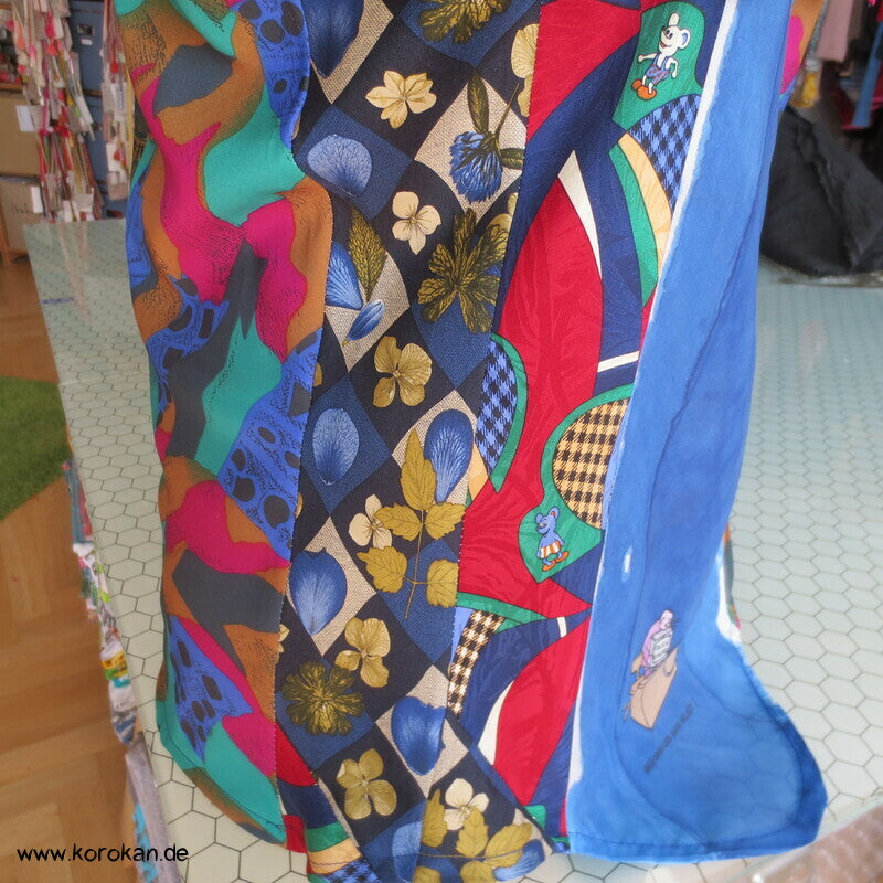 Upcycling Seiden Krawatten Top  bunt