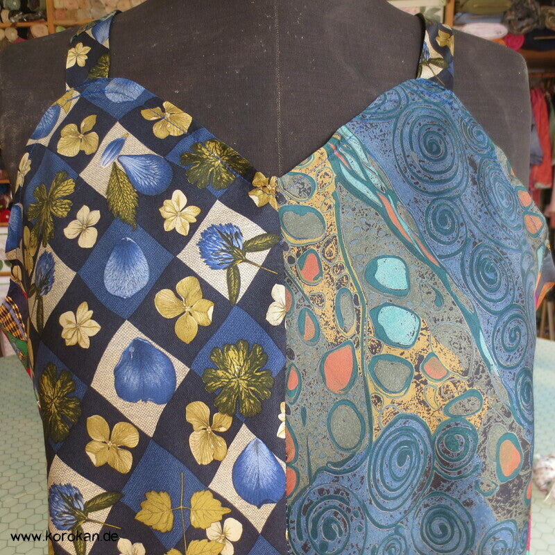 Upcycling Seiden Krawatten Top  bunt