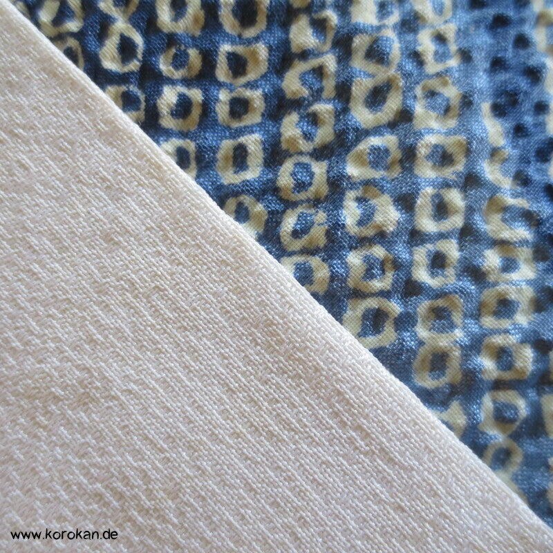 Fake Full Shibori Haori Ahornblätter in hellblau indigo flieder