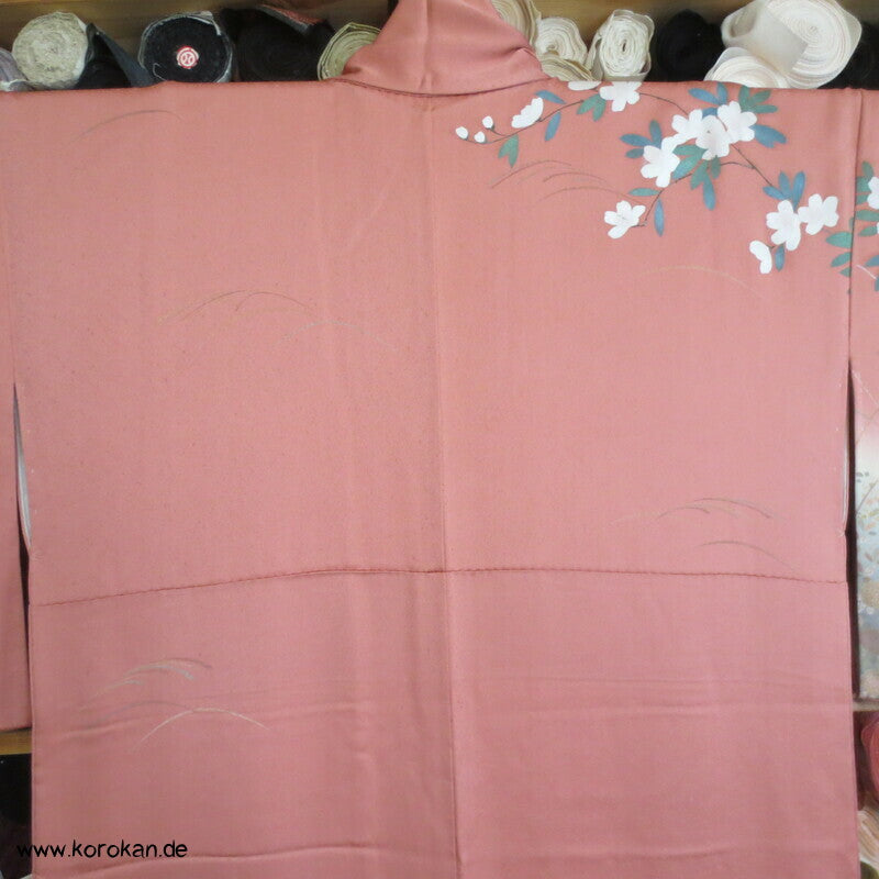 klassischer Kirschblütenzweige Homongi Seidendamast Kimono