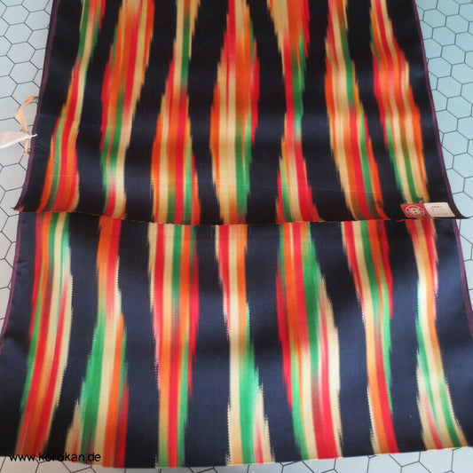 buntes Tatewaku auf blau Regenmantel Kimono Seide