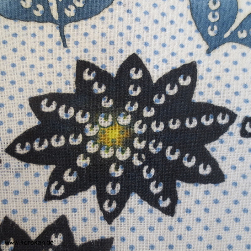 Kiku, Gräser, Kanoko Dots Yukata Kimono Baumwolle