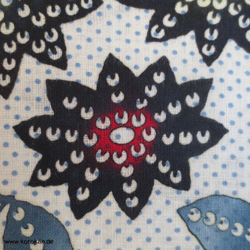 Kiku, Gräser, Kanoko Dots Yukata Kimono Baumwolle