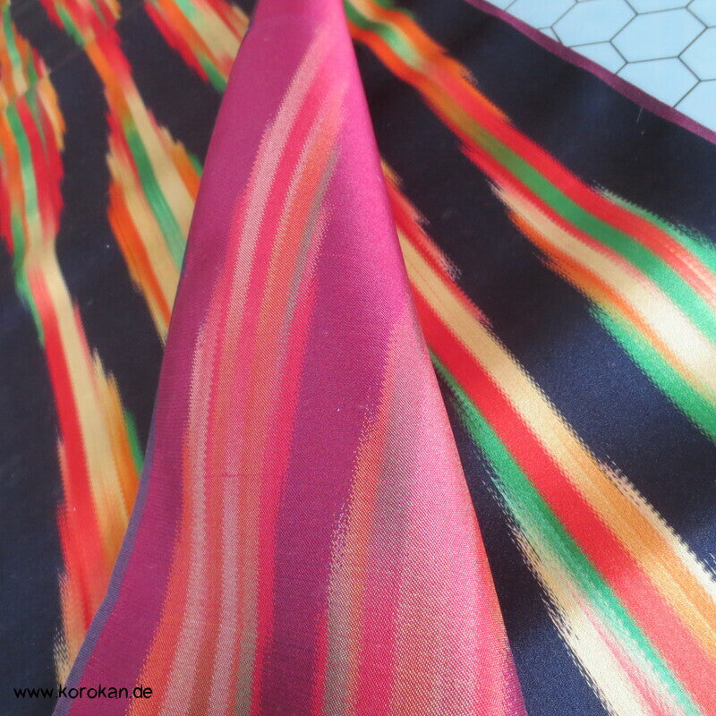 buntes Tatewaku auf blau Regenmantel Kimono Seide
