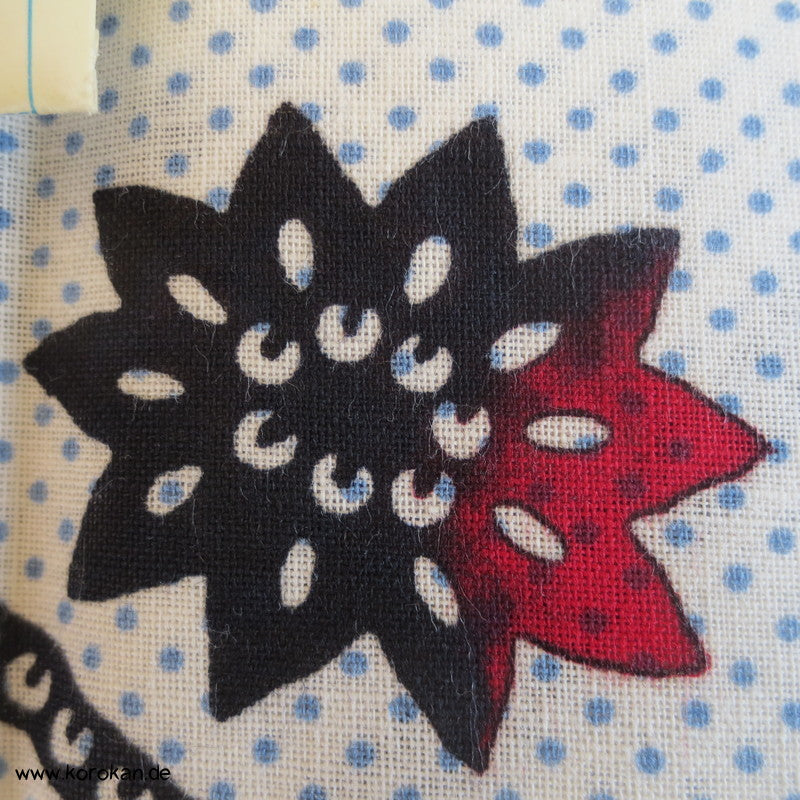 Kiku, Gräser, Kanoko Dots Yukata Kimono Baumwolle