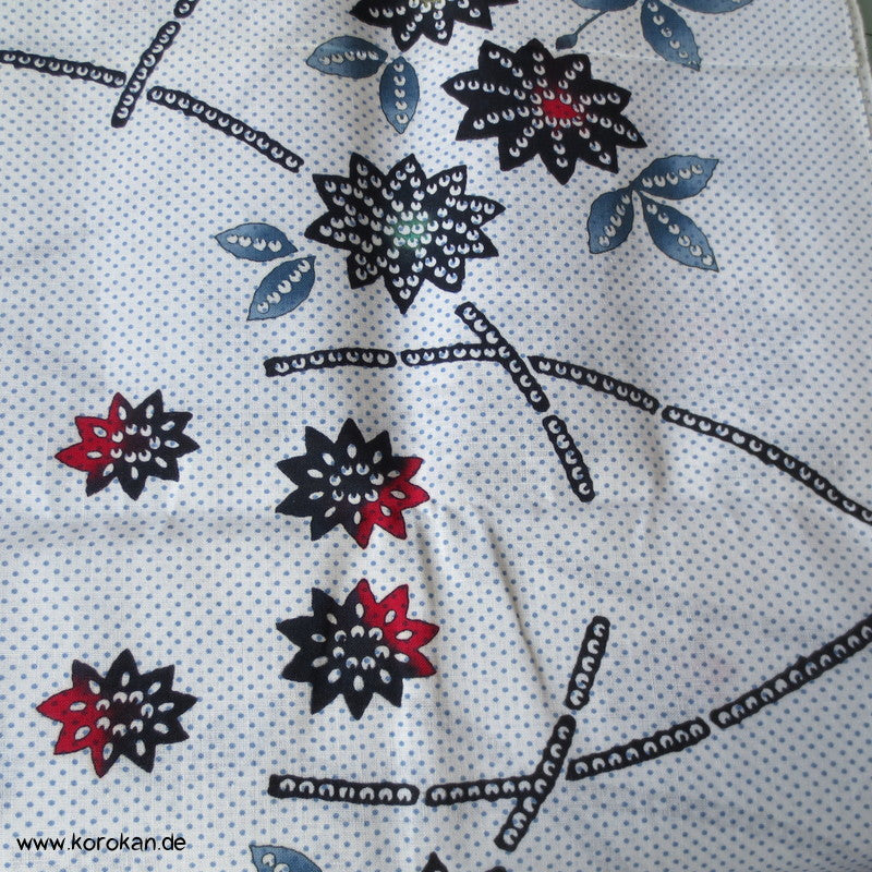 Kiku, Gräser, Kanoko Dots Yukata Kimono Baumwolle