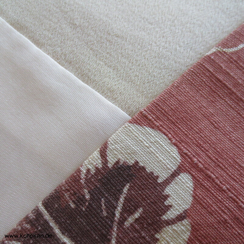 Tsumugi Seiden Kimono, gedruckte Kiku Chrysanthemen