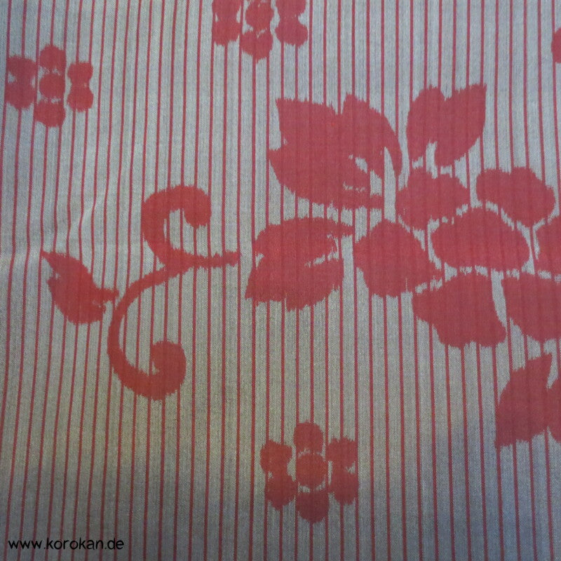 feine Streifen, Blüten, Arabesken Meisen Seiden Kimono