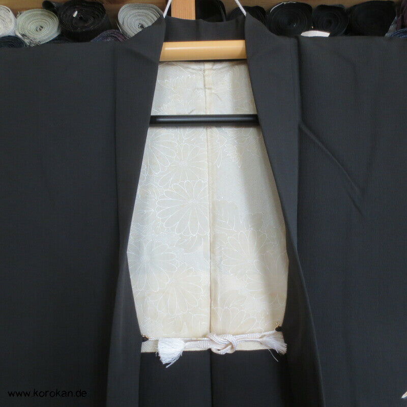 Bambus am Gitter, teilbestickt Haori, mit Himo