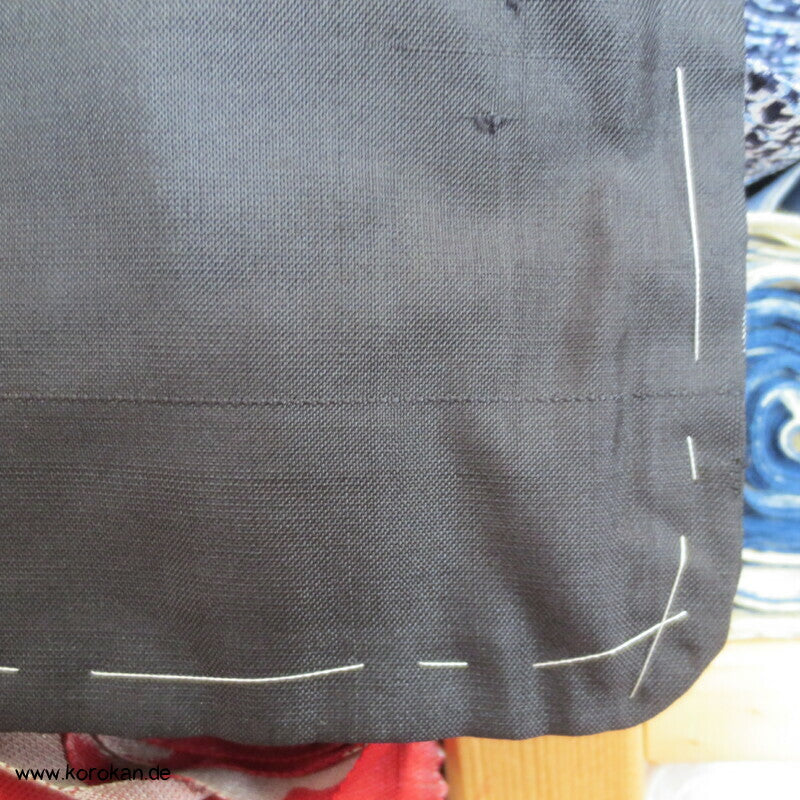 Japan Magnolien auf schwarz Meisen Seiden Kimono