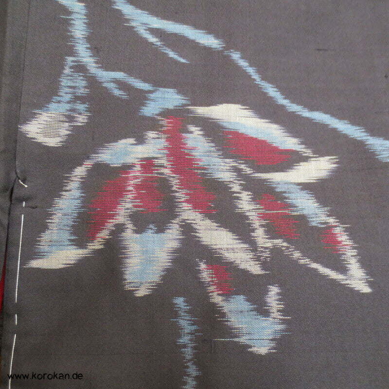 Japan Magnolien auf schwarz Meisen Seiden Kimono