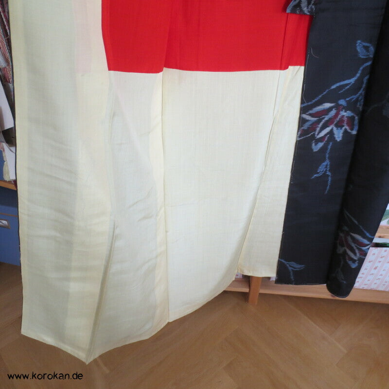 Japan Magnolien auf schwarz Meisen Seiden Kimono