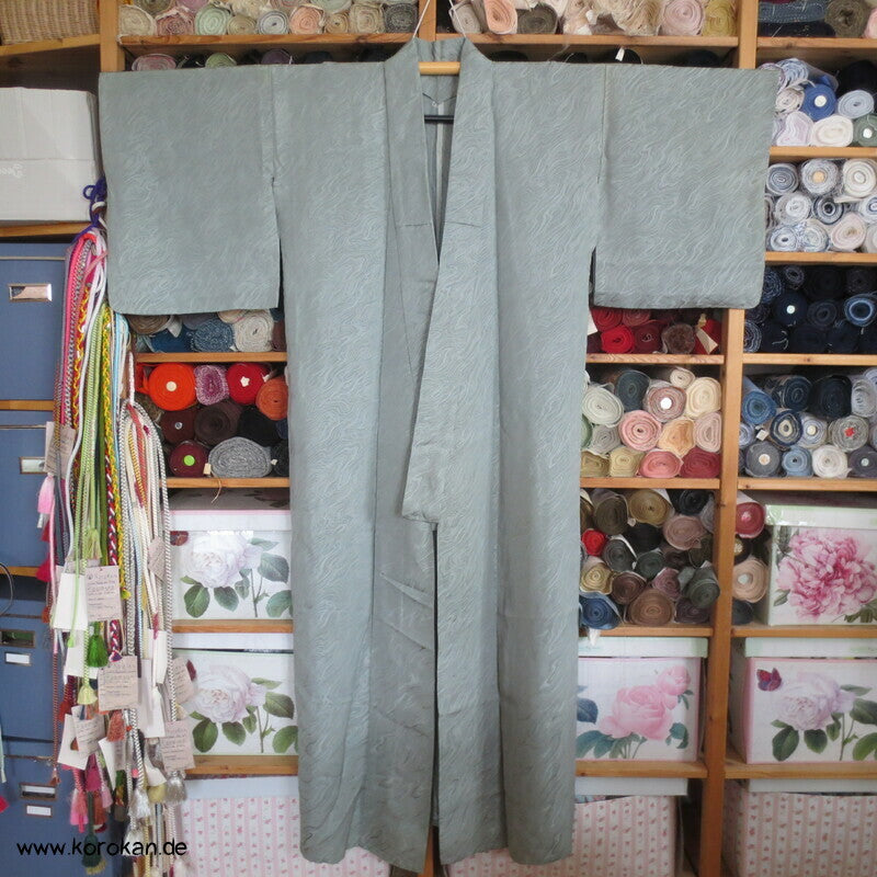 blaujadegrüner Iromuji Kimono annual growth Seidendamast