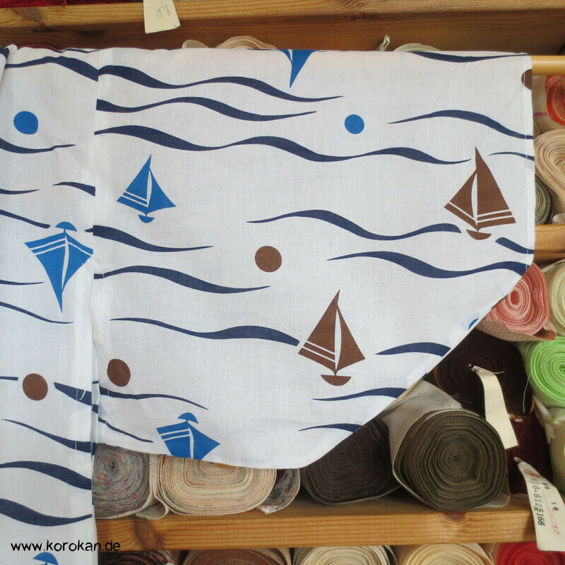 Yukata Kimono für Kinder, Segelboote und Wellen