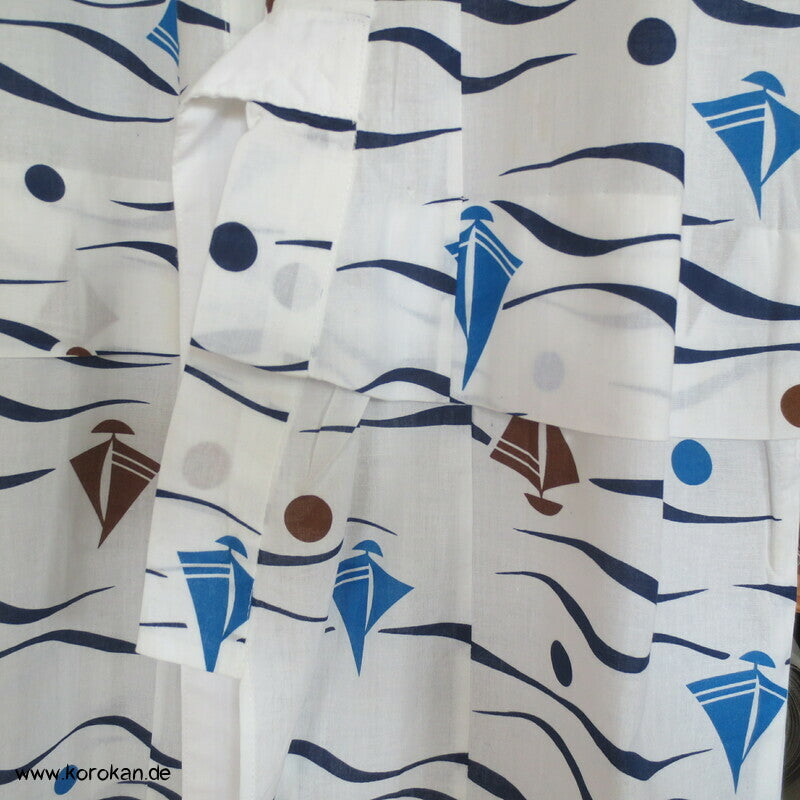 Yukata Kimono für Kinder, Segelboote und Wellen