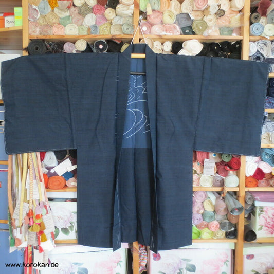 Tsumugi Seiden Haori Jacke, Shibori Wellenkamm Futter