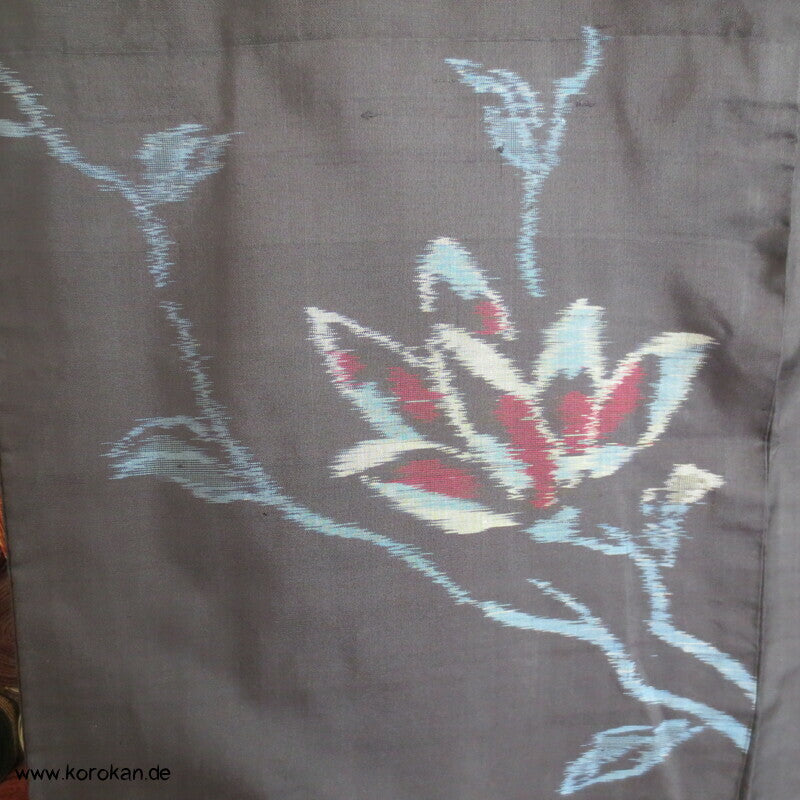 Japan Magnolien auf schwarz Meisen Seiden Kimono