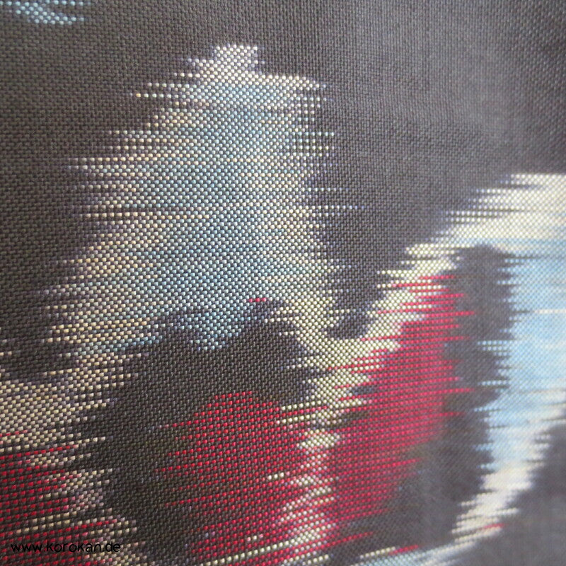 Japan Magnolien auf schwarz Meisen Seiden Kimono