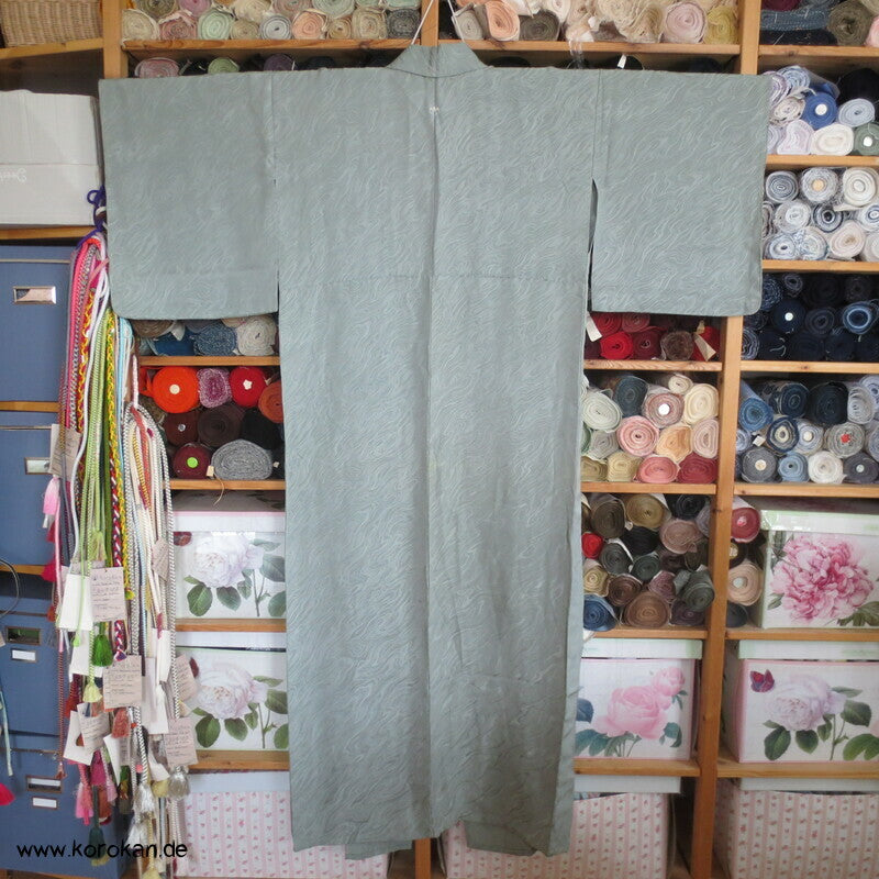 blaujadegrüner Iromuji Kimono annual growth Seidendamast