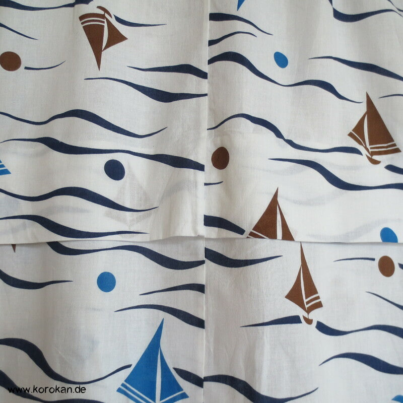 Yukata Kimono für Kinder, Segelboote und Wellen