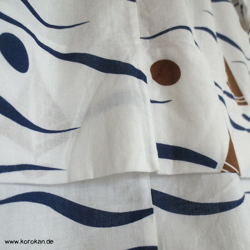 Yukata Kimono für Kinder, Segelboote und Wellen