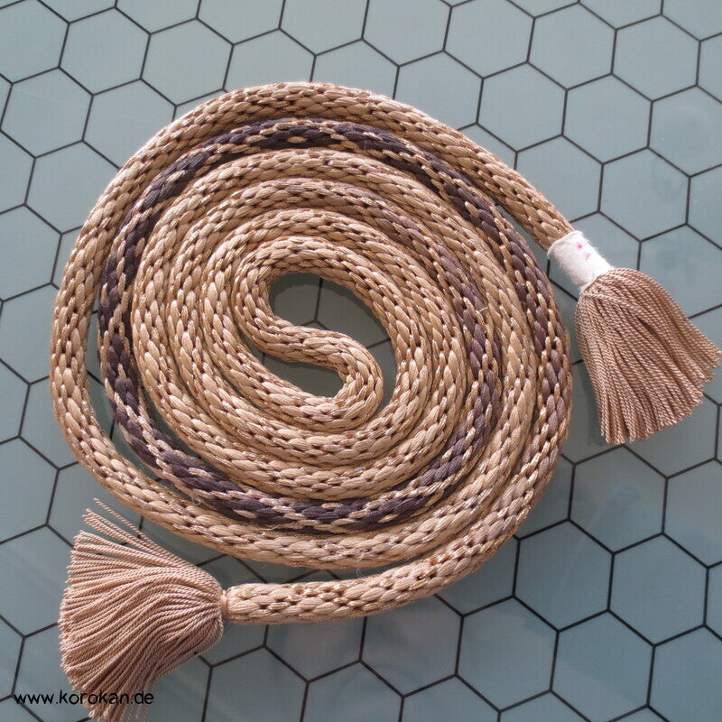 beige braun Kordel Obijime, mit Glanz