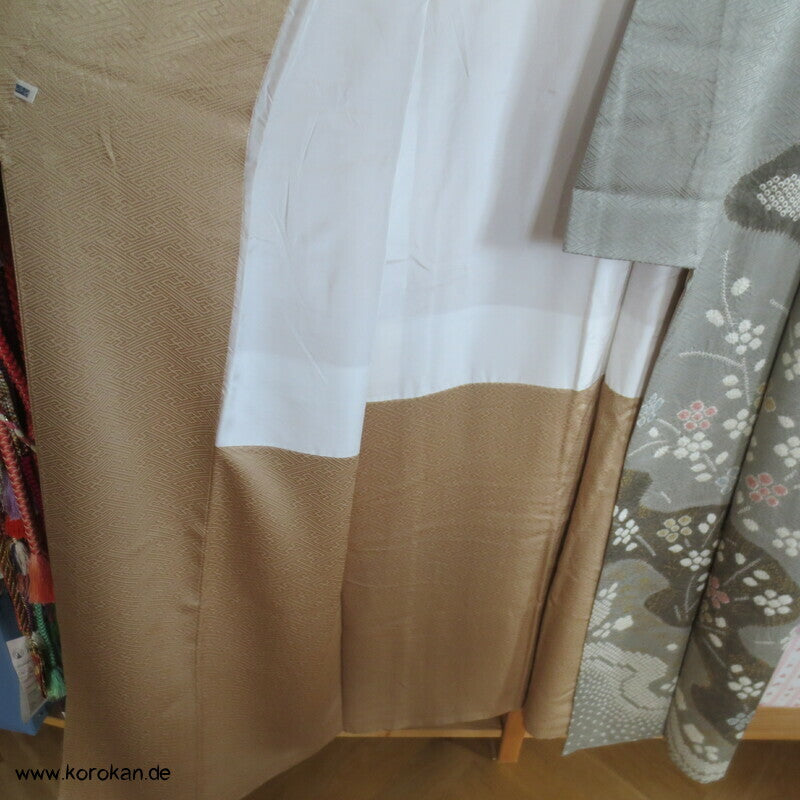 Shibori Fluss auf Sayagata Damast Homongi Kimono