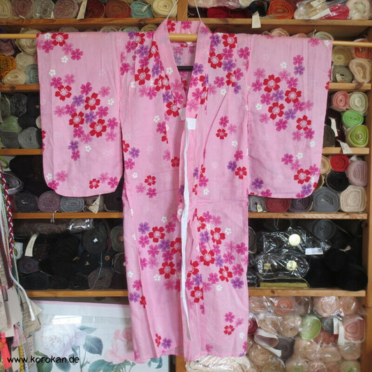 Yukata Kimono für Mädchen, Sakura Blüten auf rosa