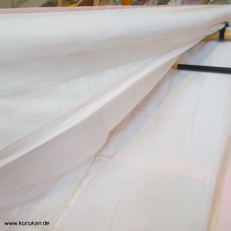 Pfingstrosen auf Fächern in rosa Seide Homongi Kimono