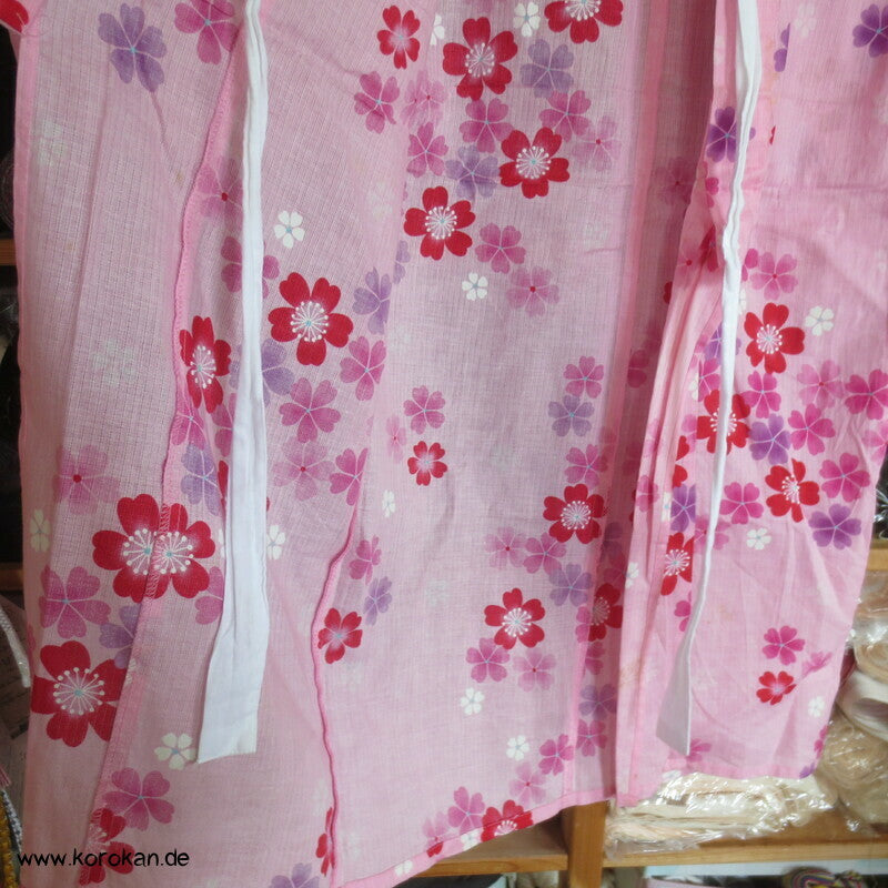 Yukata Kimono für Mädchen, Sakura Blüten auf rosa
