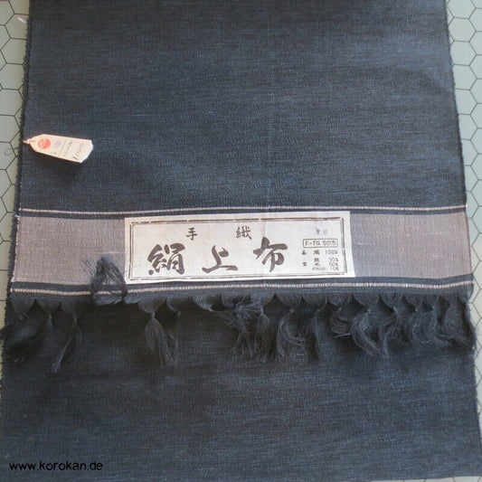 blau melierte Wolle / Seide grober Tsumugi Männer Kimono Tanmono