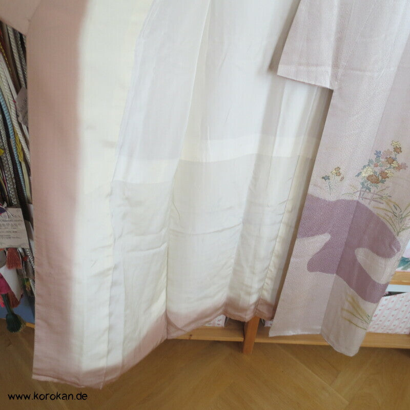 Blüten am Fluss - blassmauve Tsukesage Sogo Kimono