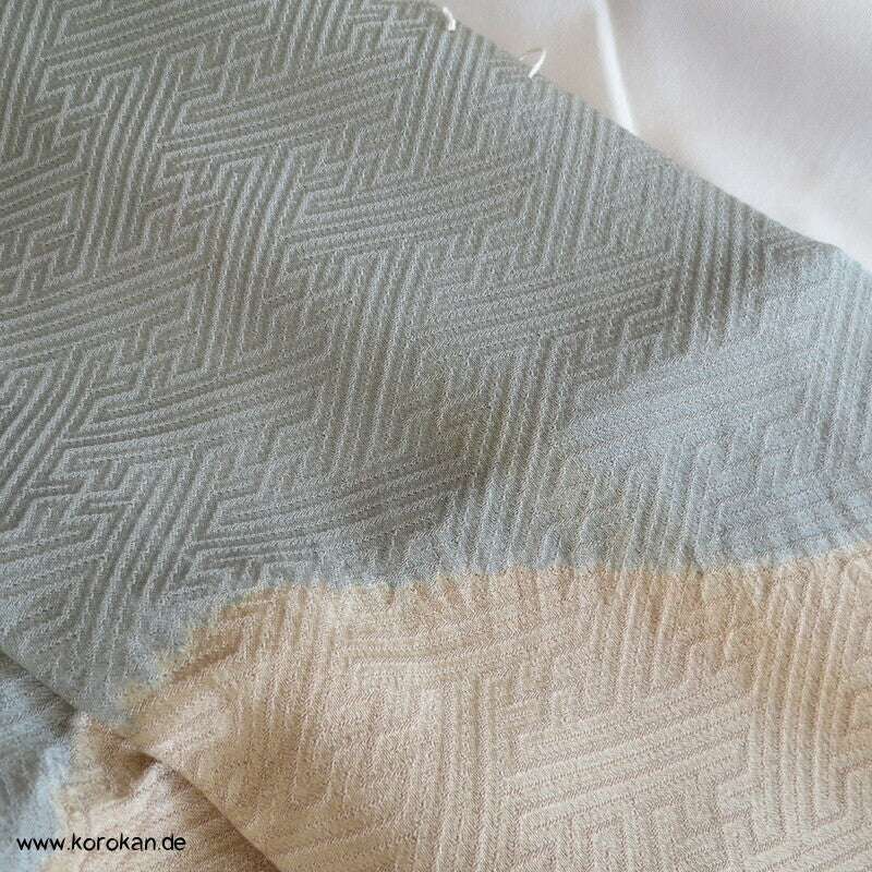 Shibori Fluss auf Sayagata Damast Homongi Kimono