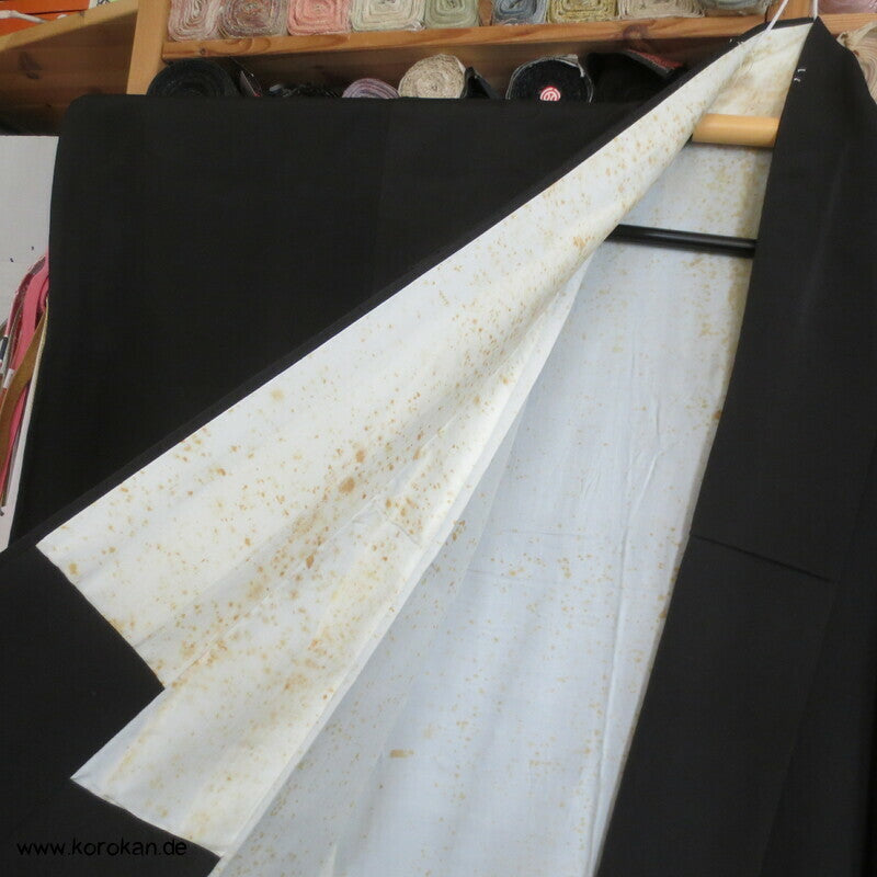 antiker japanischer Seidencrepe Uferwellen und Steine Tomesode Kimono