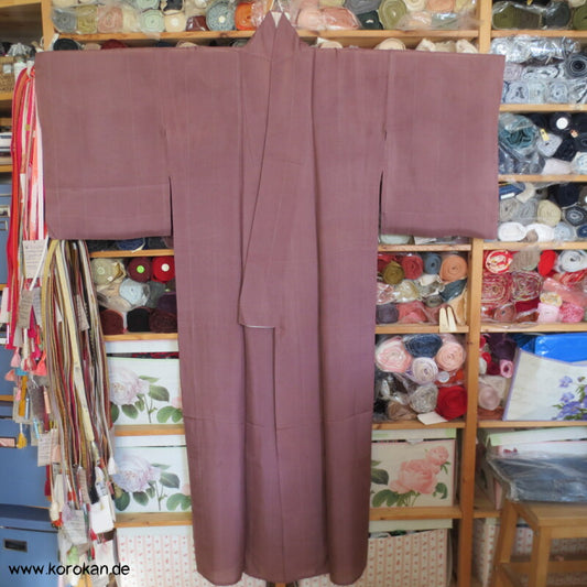 antiker Hitoe - Kimono aus weichem Rho mit feinen Silberstreifen