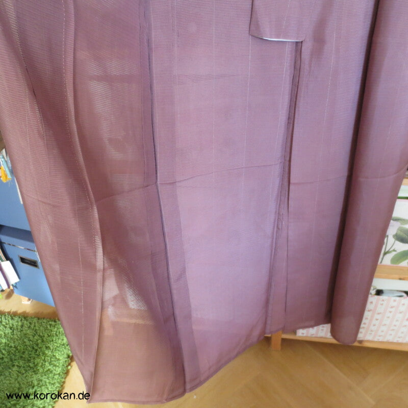 antiker Hitoe - Kimono aus weichem Rho mit feinen Silberstreifen