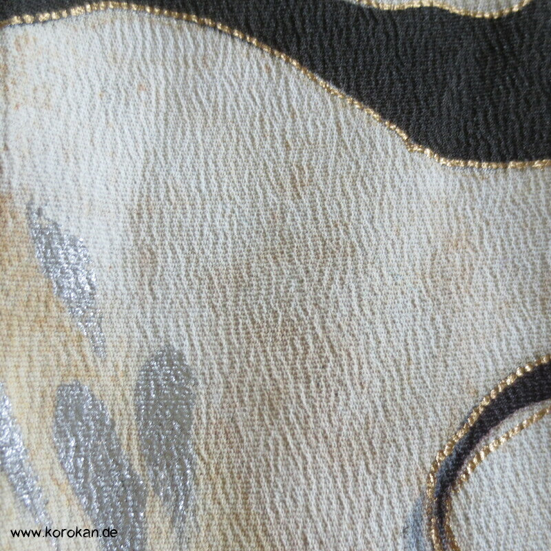 antiker japanischer Seidencrepe Uferwellen und Steine Tomesode Kimono