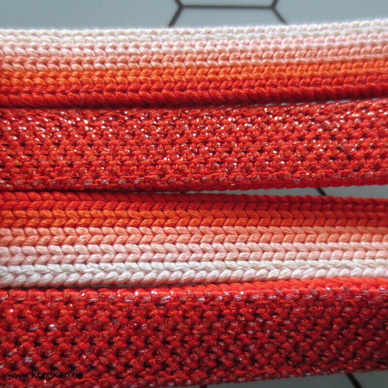gestreifter persimmon gold Obijime, Seide / Lurex