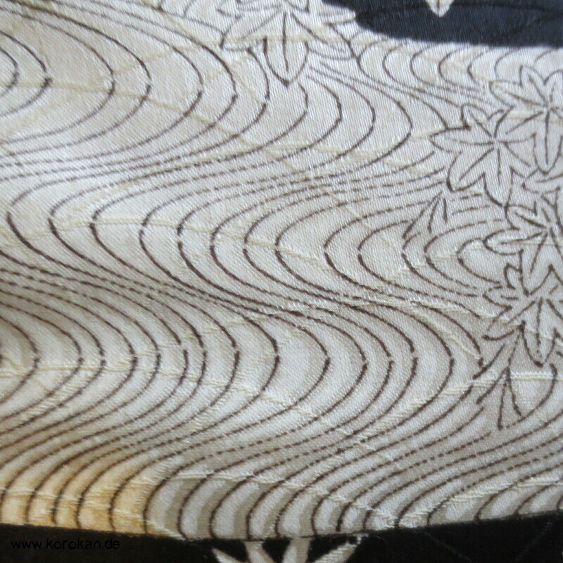 Häuser zwischen Wolken Wolle / Seide Damast Kimono Tanmono