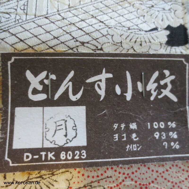 Häuser zwischen Wolken Wolle / Seide Damast Kimono Tanmono